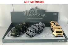 合金方头开门回力军卡医疗车（展示盒6只）MF395698