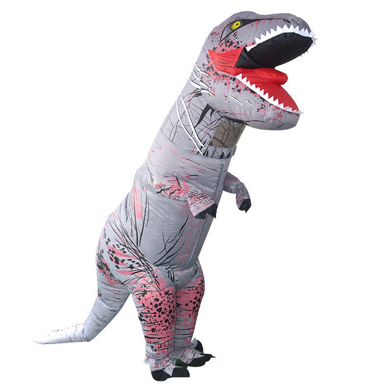 Amazon explosión impresa inflatable T-Rex disfraz Halloween multicolor T-Rex disfraz de fiesta disfraz de muñeca