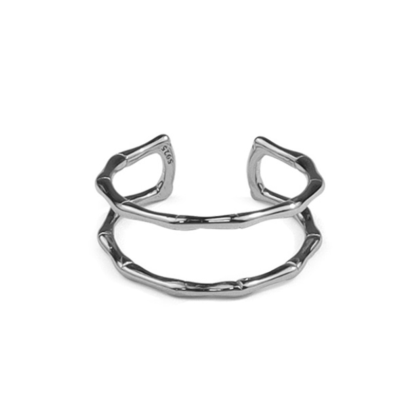 Fashion bamboo ring female double hollow creative simple fashion open ringpicture7