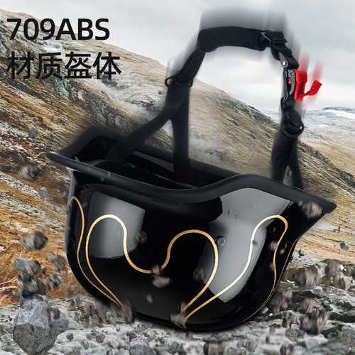 German-style soldier helmet motorcycle half-helmet summer cruiser all-season 3C certified cycling half-helmet