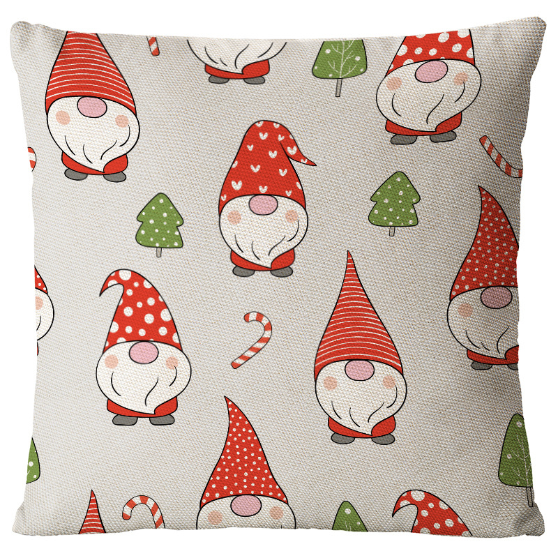 Glam Santa Claus Snowman Linen Pillow Cases display picture 2