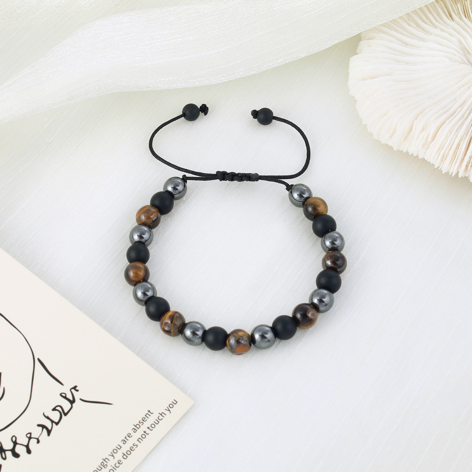 1 Piece Quantity Fashion Round Tiger Eye Beaded Men'S Bracelets Men Beaded Bracelets