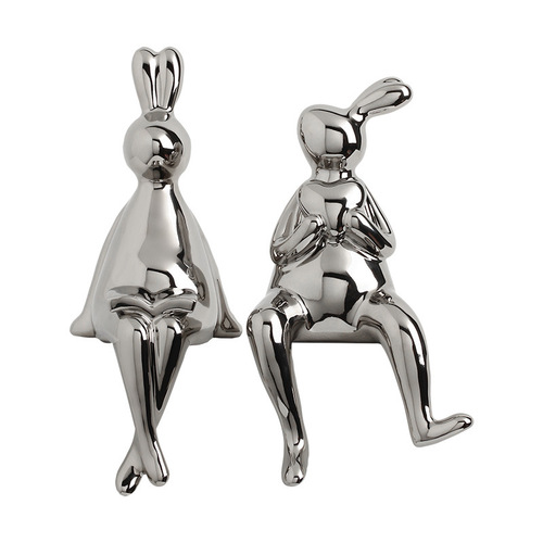Beihanmei creative electroplated rabbit wine cabinet decoration ornaments high-end entrance hall living room book TV cabinet home furnishings