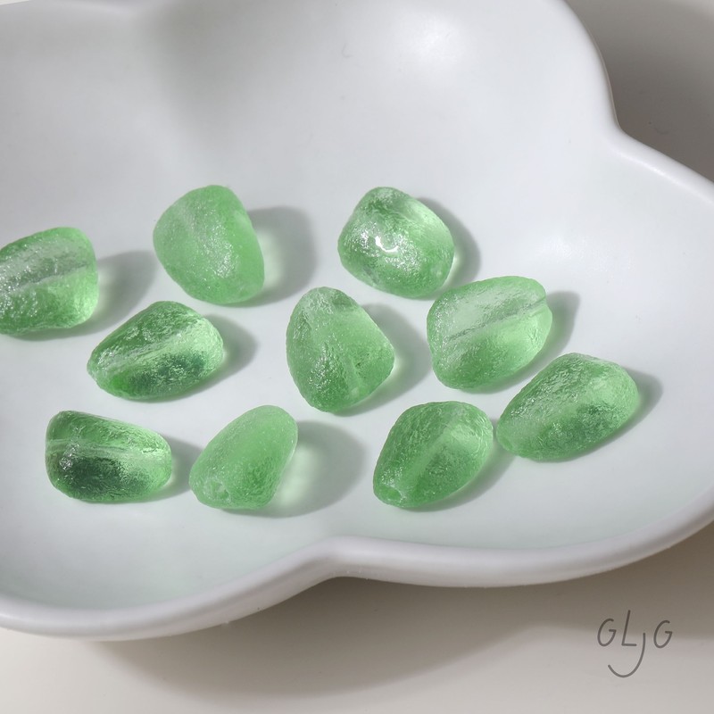 灯工琉璃磨砂凹凸面透色不规则直孔diy手作串珠项链手链材料配件|undefined