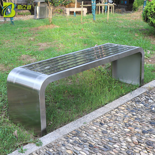 Factory Direct Supply Park Stool Outdoor Bus Station School Public Rest and Shoe Changing Long Stainless Steel Park Chair