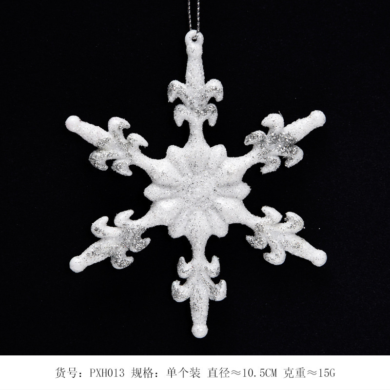 Amazon nuevo suministro de decoraciones navideñas copo de nieve blanco tridimensional estrella de cinco puntas árbol colgante nieve paisaje diseño