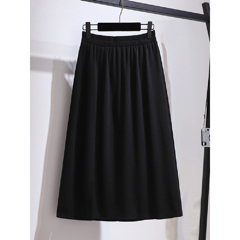 Black Mid-Length Skirt for Women, New Spring/Summer High-Waisted Versatile Slimming Hip-Covering A-Line Skirt for Petite Figures Black Mid-Length Skirt for Women, New Spring/Summer High-Waisted Versatile Slimming Hip-Covering A-Line Skirt for Petite Figures