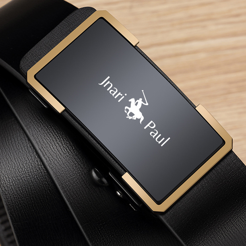 Paul Belt hombres Nueva hebilla automática sin dientes cinturón de cuero joven y de mediana edad cinturón de negocios al por mayor entrega de una sola pieza