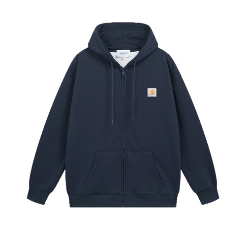 WIP Zip Hoodie Fleece Sweatshirt with LOGO Embossed Print and Cap-Hat, Cross-Border Khaki