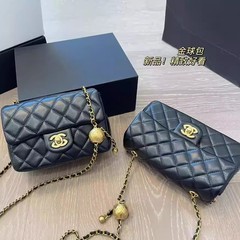 新品アップグレード版ゴールデンボール Xiangjia CF スモールゴールデンボールスクエアファットワンショルダークロスボディ菱形チェーンバッグ、ラベル付きで発送