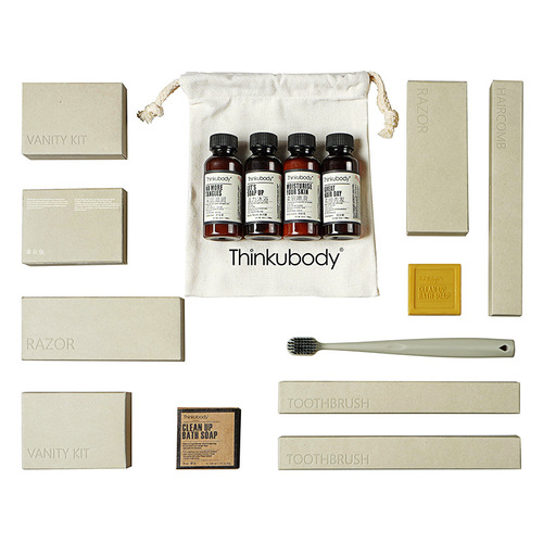 Morandi Mao Wen Card Box B&B Hotel Disposable Toothbrush Toothpaste Set Travel Shampoo Shower Gel Sample