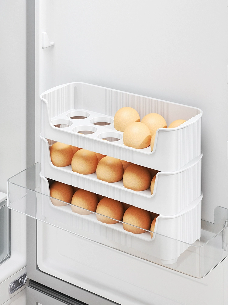 Egg storage box refrigerator side door storage rack can be superimposed kitchen dedicated egg tray preservation box egg box