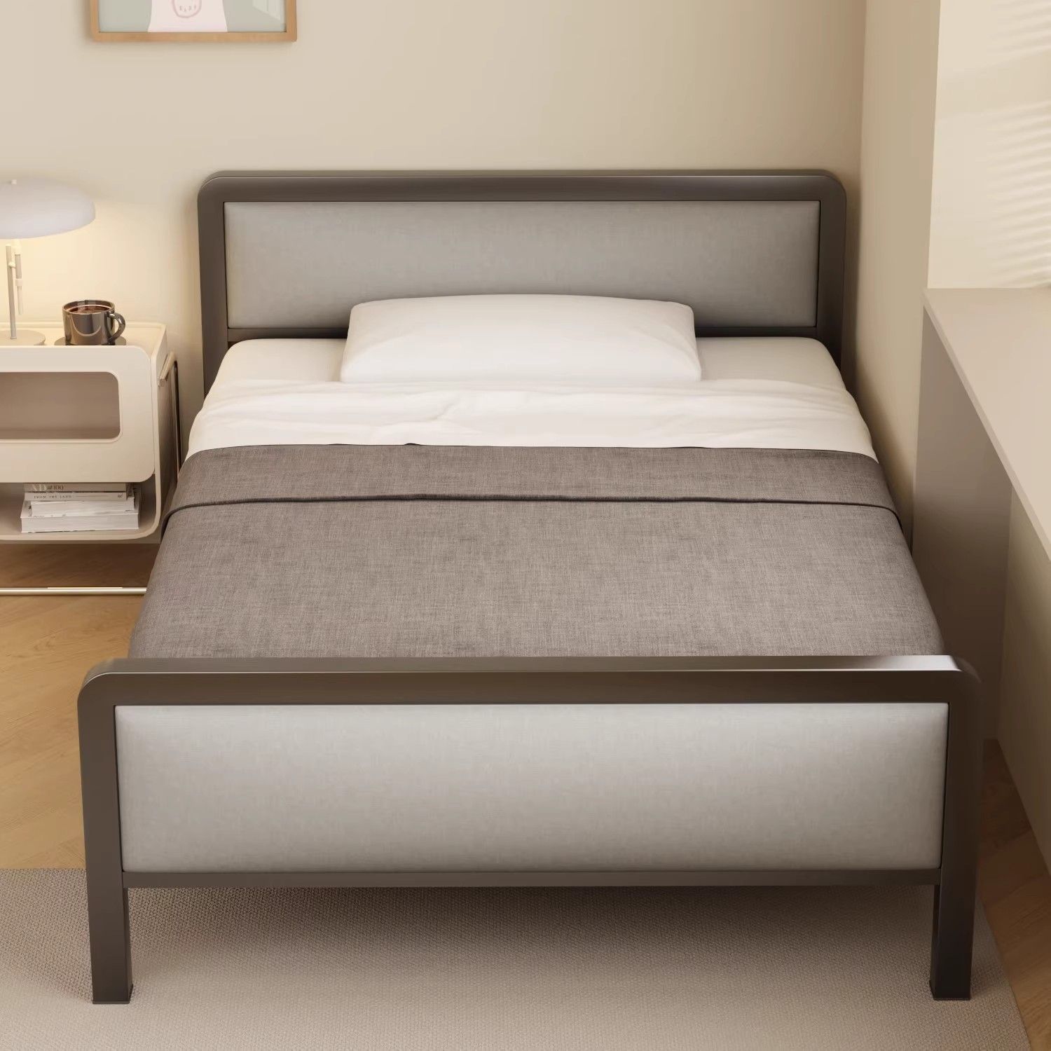Cama plegable reforzada cama doble simple para adultos cama de almuerzo cama de acero inoxidable quilla cuadrada cama plegable