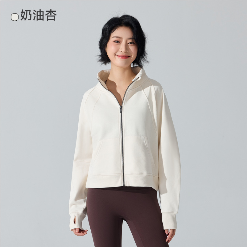 Europa y Estados Unidos sueltos transfronterizos jersey deportivo de cuello de pie abrigo de moda otoño y invierno abrigo mujer image 9