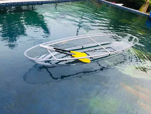 Transparent two-person simple configuration (boat + aluminum frame + 1 oar) Type B 3 meters