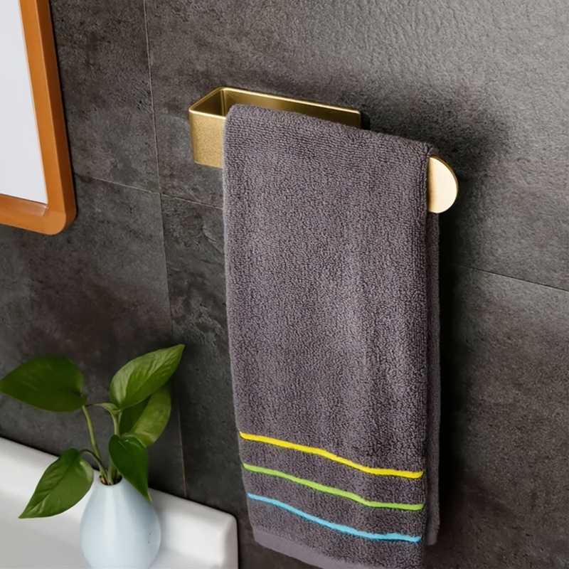 Amazon Cross-Border Towel Bar Stainless Steel Hand Towel Rack Bathroom Hand Towel Hanging Rod Hook Bathroom Multi-Purpose Wall Hanging