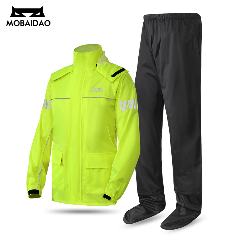 Motorcycle Raincoat Rainproof Set, Two Piece Waterproof Rainsuit, Riding Gear, Unisex_voghion.com