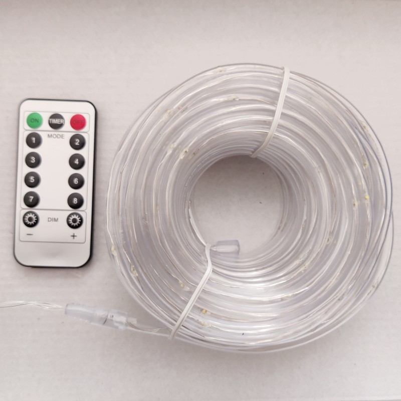 Tubo de PVC luz al aire libre impermeable batería caja de alambre de cobre Cadena de luz Patio de Navidad luz decorativa Arco Iris tubo de luz LED