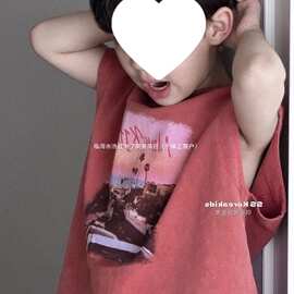 童装男童夏装2026新款棉棉无袖T恤洋气儿童背心中大童上衣女童