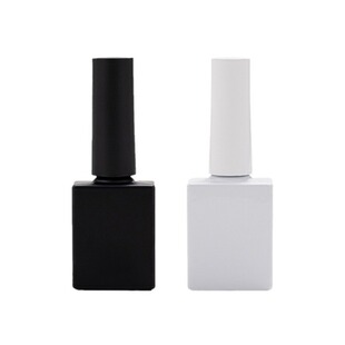 Wholesale Nail Polish Gel Dispensing Bottles 562 Glossy Black and White Filling Packaging Materials Complete Set with Lid, Brush, and Airtight Seal
