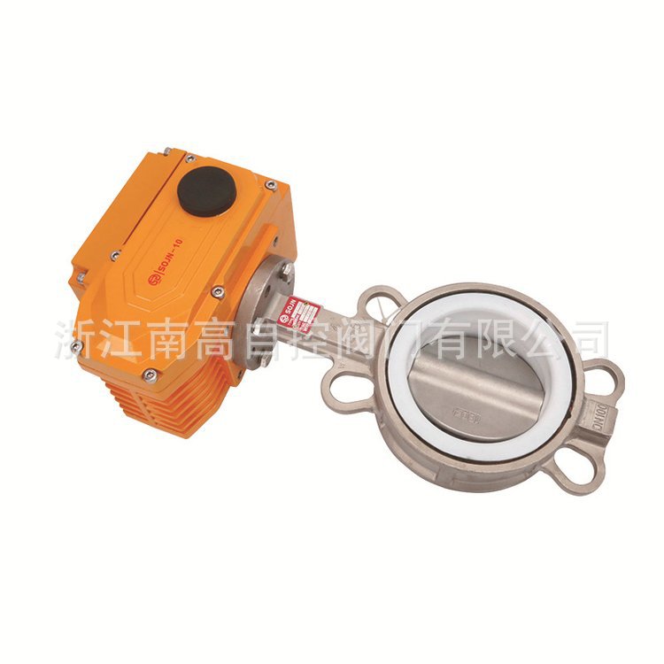 D971F-16P DN50 40 80 100 125 200 250 300 电动四氟对夹蝶阀