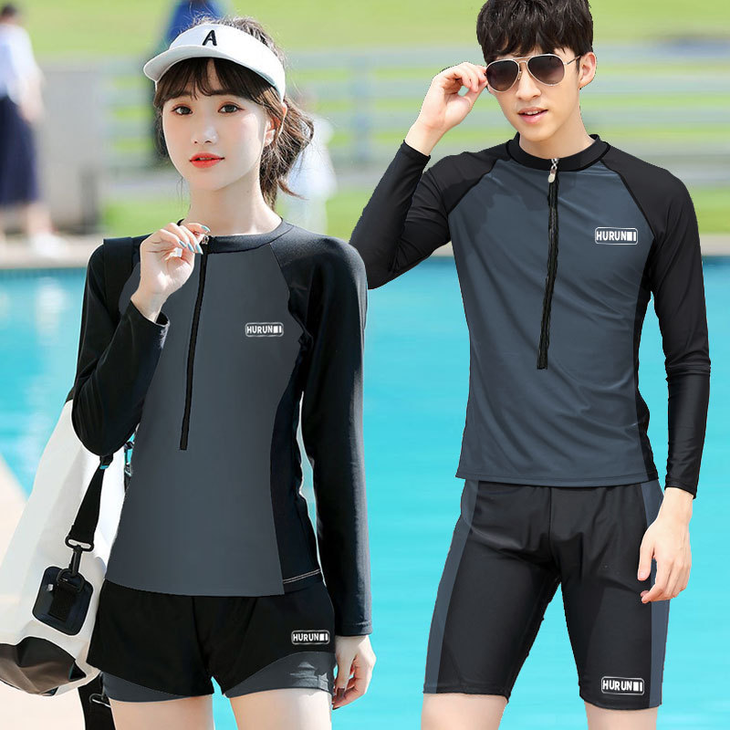 Traje de baño para hombre Traje de buceo de manga larga Protección solar para mujer Traje de baño de secado rápido Traje de medusas Surf Entrenador de natación Traje de entrenamiento