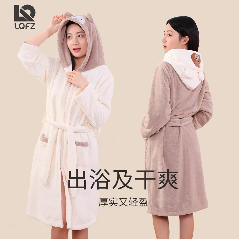 Coral polar Albornoz de los niños capa encapuchada baño del bebé engrosada absorbente bordado usable Toalla de baño del bebé Clase a