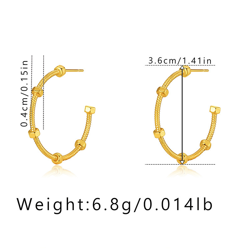 Fashion C Shape Copper Plating Earrings 1 Pair