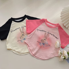 女童美式T恤2023夏季新款修身洋氣打底衫甜辣內搭短款上衣T0182