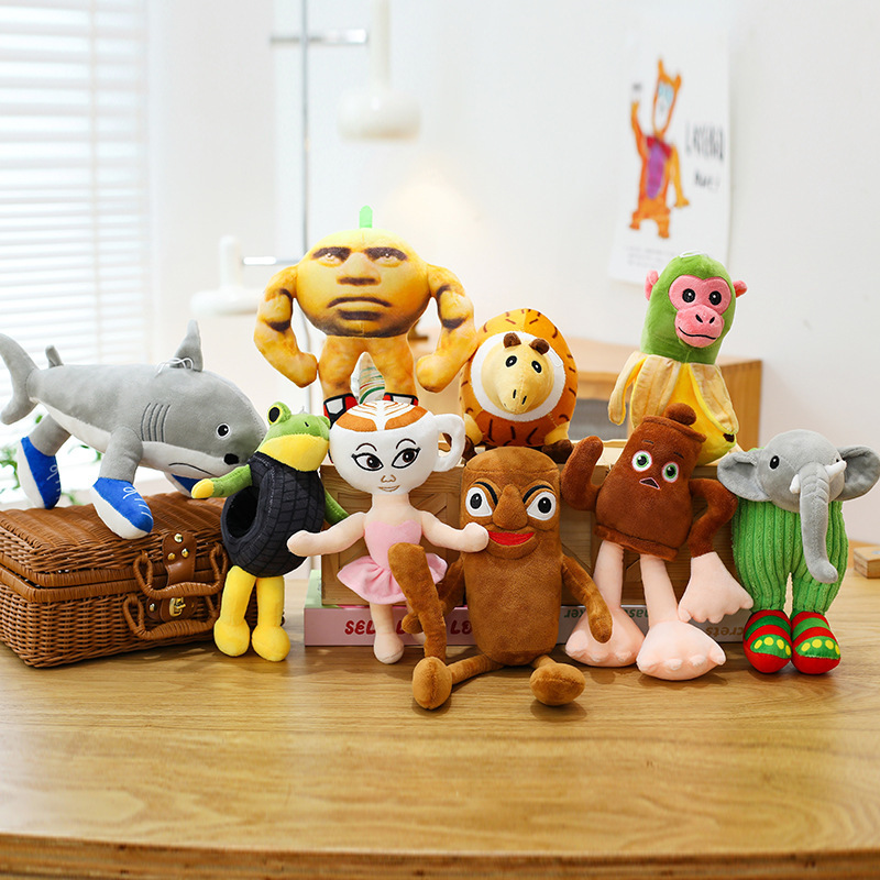 Cross-Border Shan Hai Jing Elephant Nike Shark Wooden Stick Plush Toy Doll Children's Companion Cloth Doll Gift