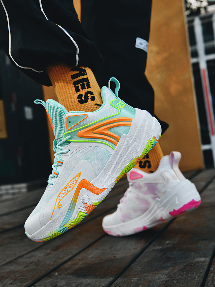 Zapatos de baloncesto de yuanyang para hombres primavera 2025 nuevos zapatos de alta altura transpirables de malla antideslizante zapatos de competencia de estudiantes image 3