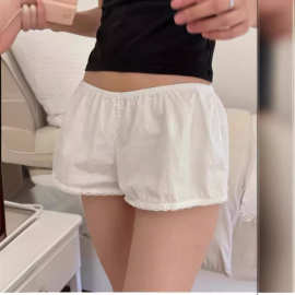 BM风新款美式辣妹蕾丝边蝴蝶结居家裤bm短裤女休闲裤显腿长