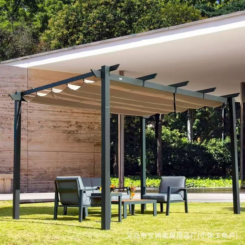 Pérgola para Jardín de Aleación de Aluminio, Aislamiento Térmico y Protección Solar