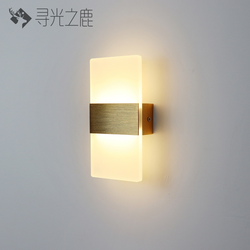 Lámpara de pared de acrílico LED simple lámpara de noche dormitorio salón Hotel pasillo LED iluminación de ingeniería