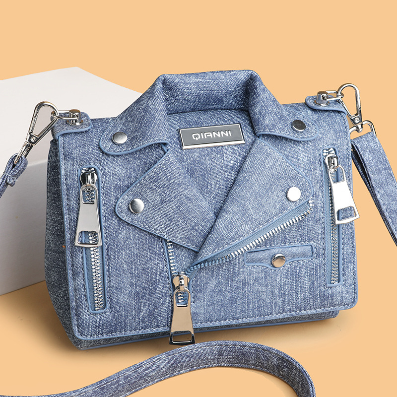 Distinctive Rivet Jacket Small Bag Summer 2025 New Korean Fashion Shoulder Bag Women's Denim Crossbody Bag