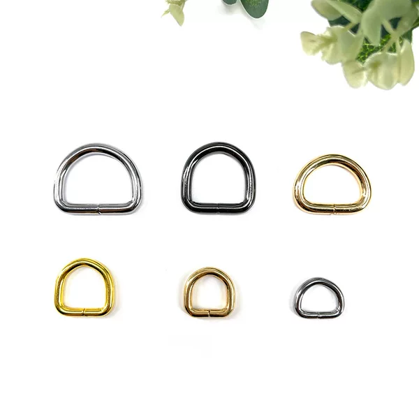 Factory direct in stock luggage metal wire accessories D-buckle hand woven bag anti-rust hanging plating D-buckle