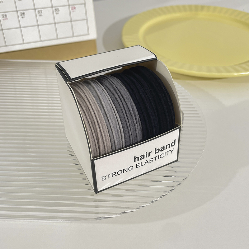 Cuerda para el cabello retro Maillard, temperamento femenino, cuerda para el cabeza duradera, banda de goma para el cabello de alta gama, tocado de lazo para el cabello de cola de caballo alta