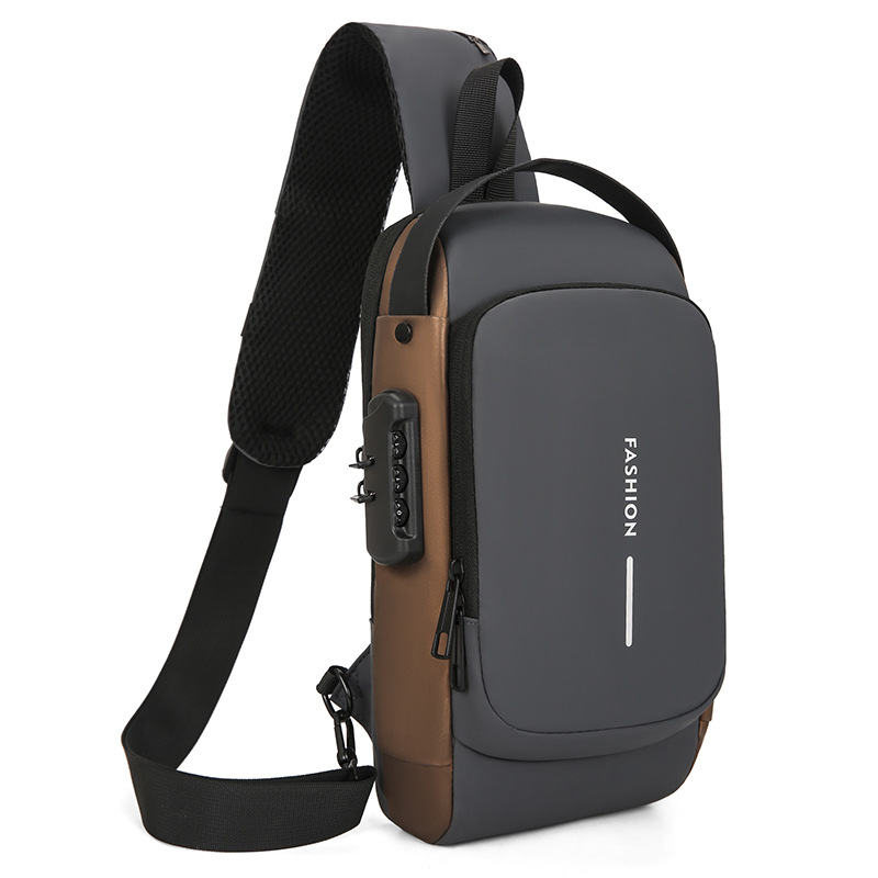 Nuevo bolso de moda para hombres bolso de pecho bolso de bloqueo de contraseña bolso de motocicleta de gran capacidad bolso de hombro antirrobo bolso deportivo