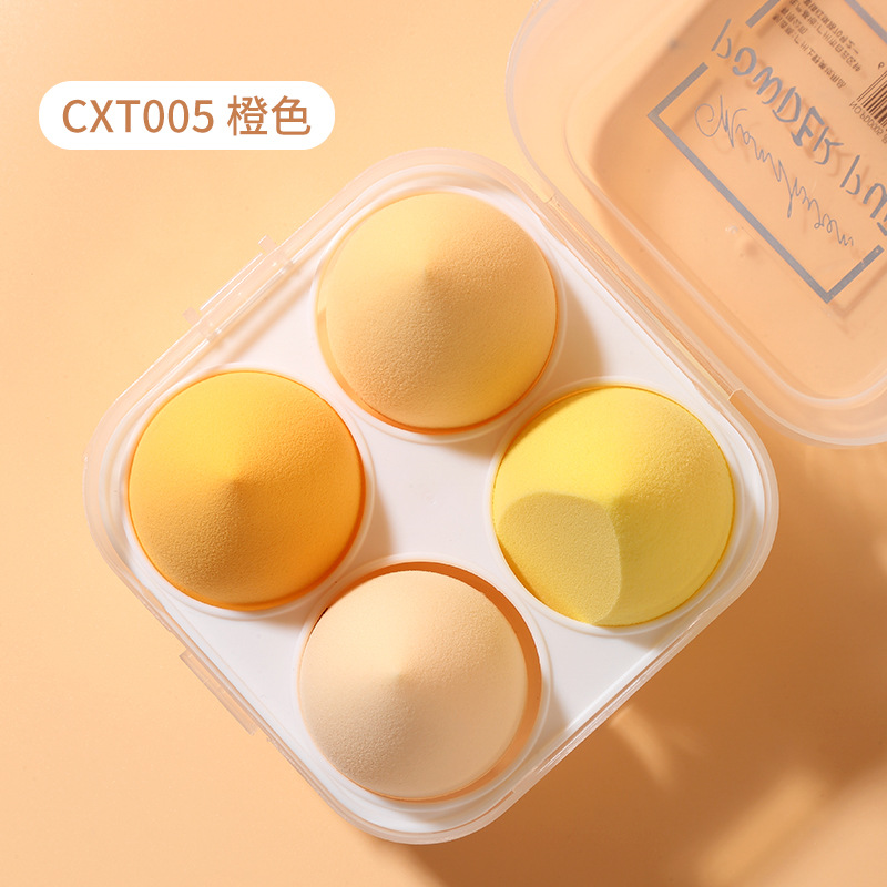 Esponjas de belleza LMLTOP Eggshell, juego de 8 piezas en caja, esponjas de maquillaje en forma de gota de agua de doble uso, secas y húmedas, venta al por mayor.