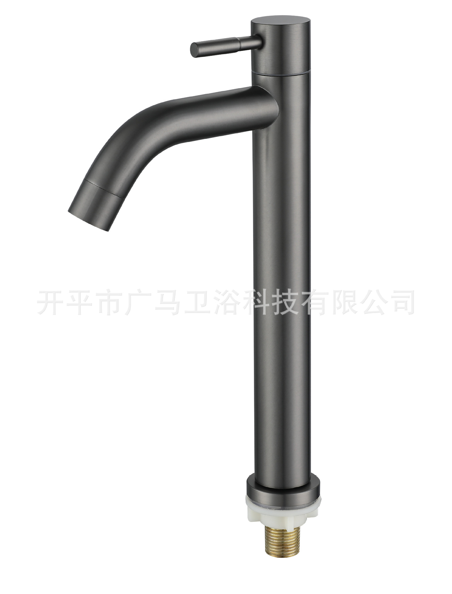 sus304 brushed gold single cold washbasin faucet, stainless steel bathroom countertop faucet, 4-inch interface pvd art undefined