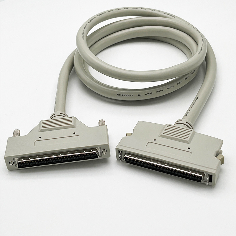 工厂直销新款SCSI-100P注塑成型连接线缆 弹片式支持来图来样制作