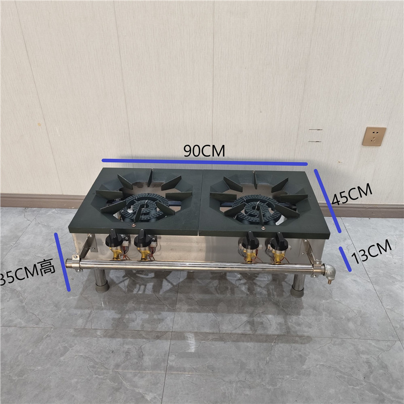Protección contra el fuego comercial coreano de bajo contenido de aluminio de acero inoxidable de gas de ojo único y doble estufas de pies cortos para colgar sopa estufas cortas