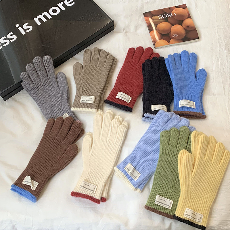 Guantes calientes de invierno para ciclismo engrosado 2025 nuevo guantes de lana roja larga al por mayor