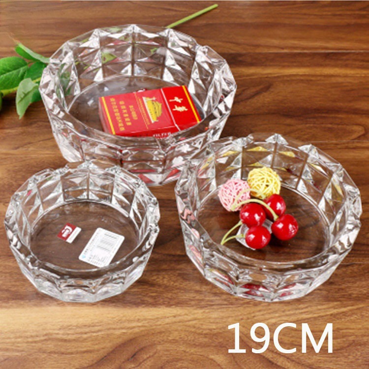 Manzana verde transparente diamante cigarrillos cenicero KTV hotel casero cuadrado cenicero de vidrio redondo al por mayor