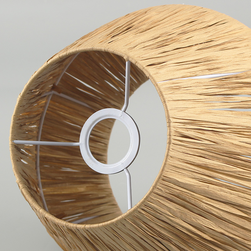 Pantalla de papel de Rafia E27 Shell sombreado lámpara de mesa país cama y desayuno lámpara de pie accesorios DIY pantalla al por mayor