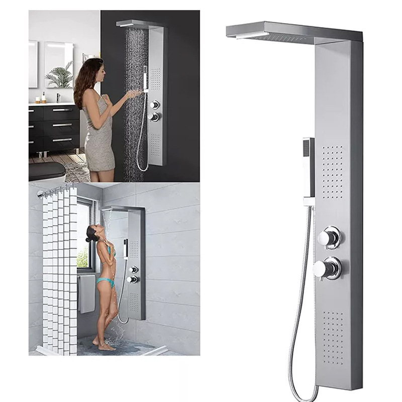 Pantalla inteligente de control de temperatura Pantalla de ducha multi-boquilla presurizada Pantalla de ducha de baño Pantalla de ducha de luz LED
