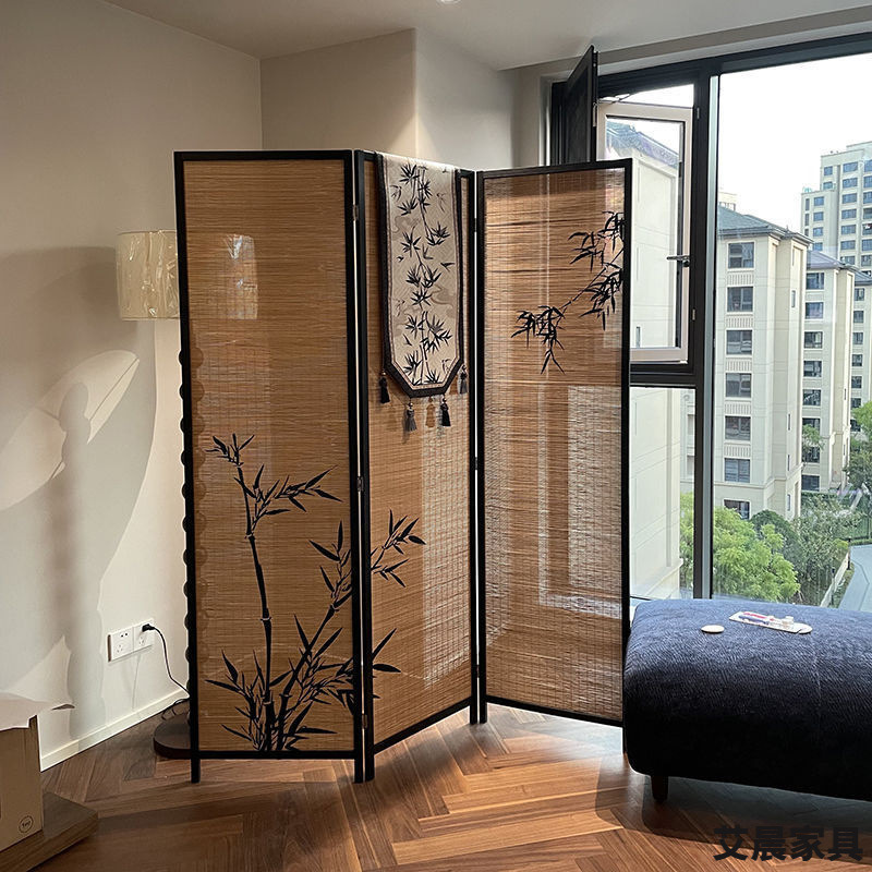 New Chinese-style partition screens, tea room decor with a Chinese aesthetic, bamboo-themed wall decorations, tea room bamboo weaving, and balcony renovations New Chinese-style partition screens, tea room decor with a Chinese aesthetic, bamboo-themed wall decorations, tea room bamboo weaving, and balcony renovations