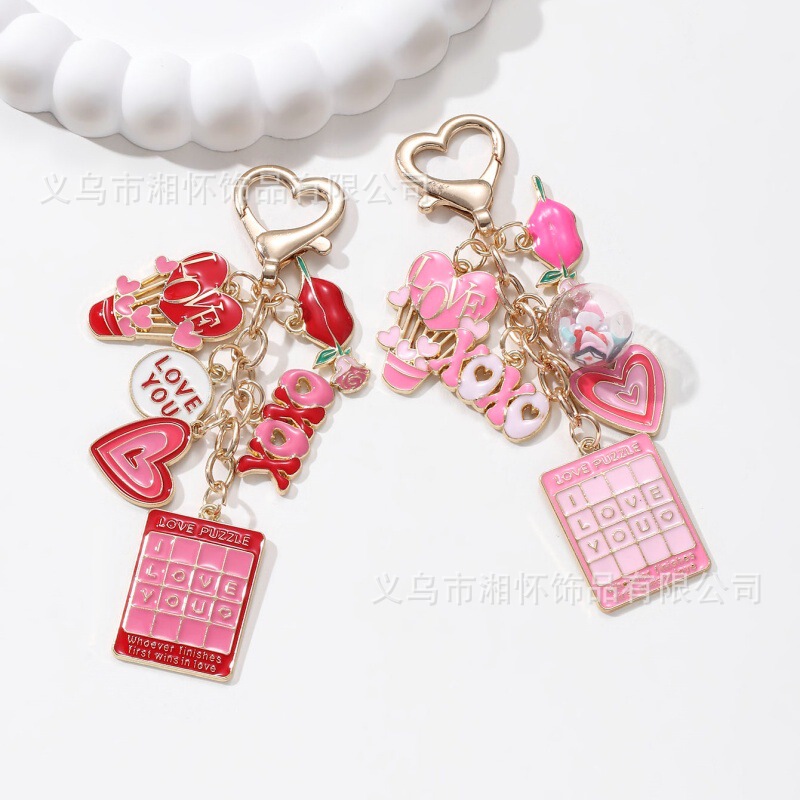 Cross-Border Valentine's Day Enamel Keychain Xoxo I Love You Tag Heart Balloon Lips Couple Bag Pendant Cross-Border Valentine's Day Enamel Keychain Xoxo I Love You Tag Heart Balloon Lips Couple Bag Pendant