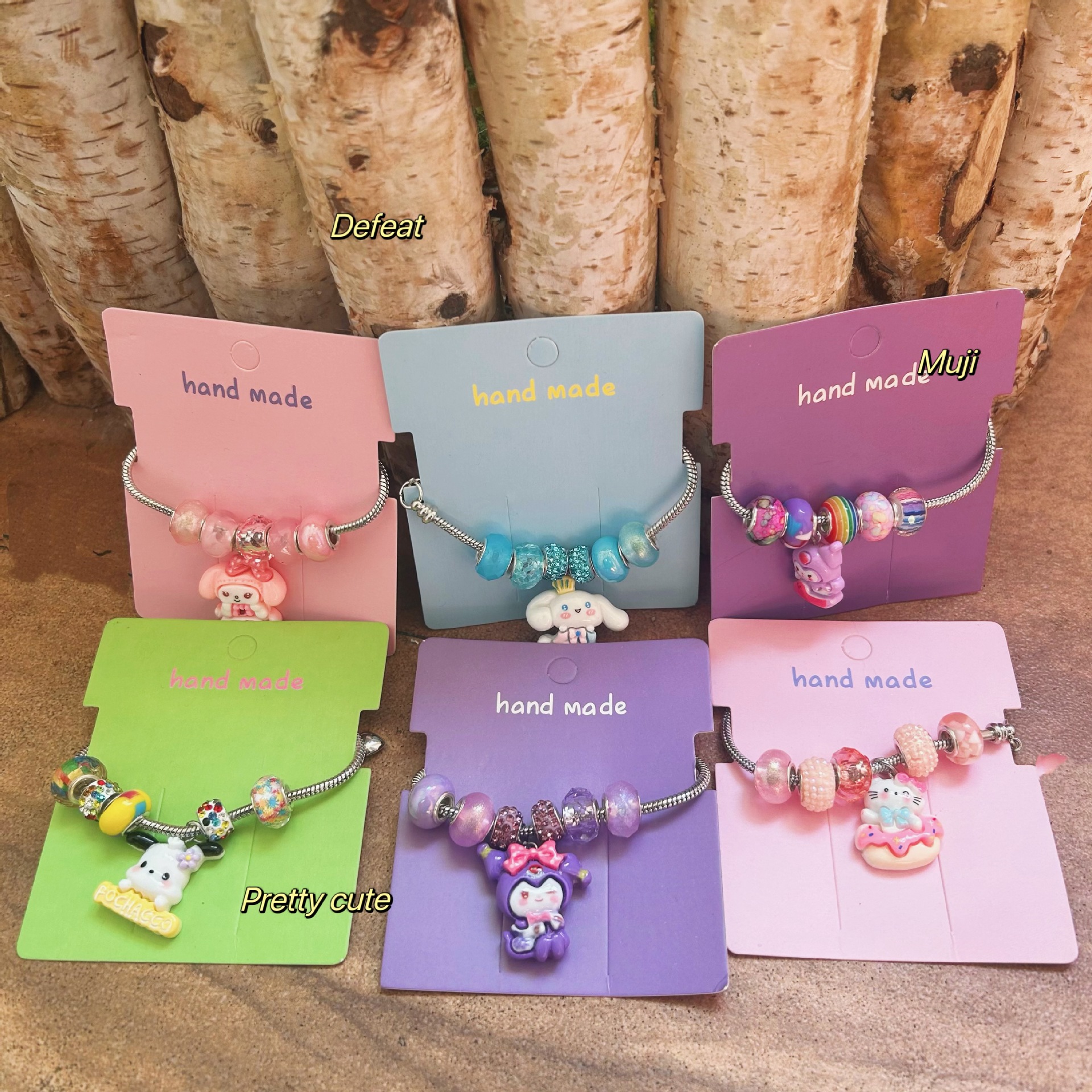 Caricatura infantil Kuro jade pulsera arroz pulsera niña niña amor hermoso vestido colgante pulsera