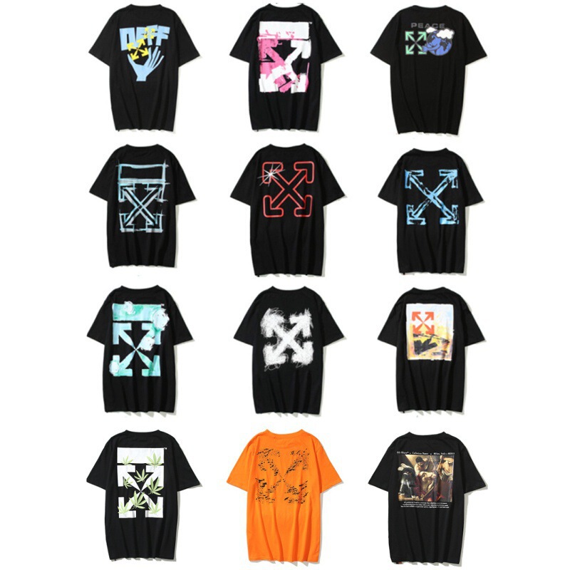 Amiri Summer Trendy Brand Offwhite Graffiti Oil Painting Arrow Short-Sleeved T-Shirt Men's Loose Couple Wear Ow High Street Half